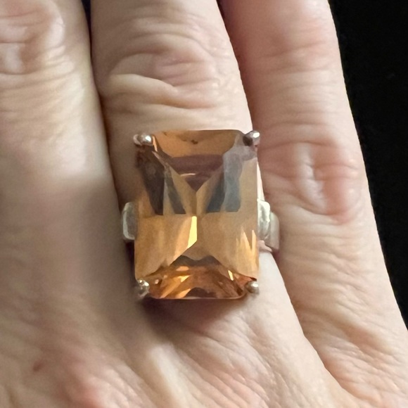 🤩 NEW LISTING! Women’s Elbaite Ring in 925 Silver Orange Stone - Picture 3 of 7